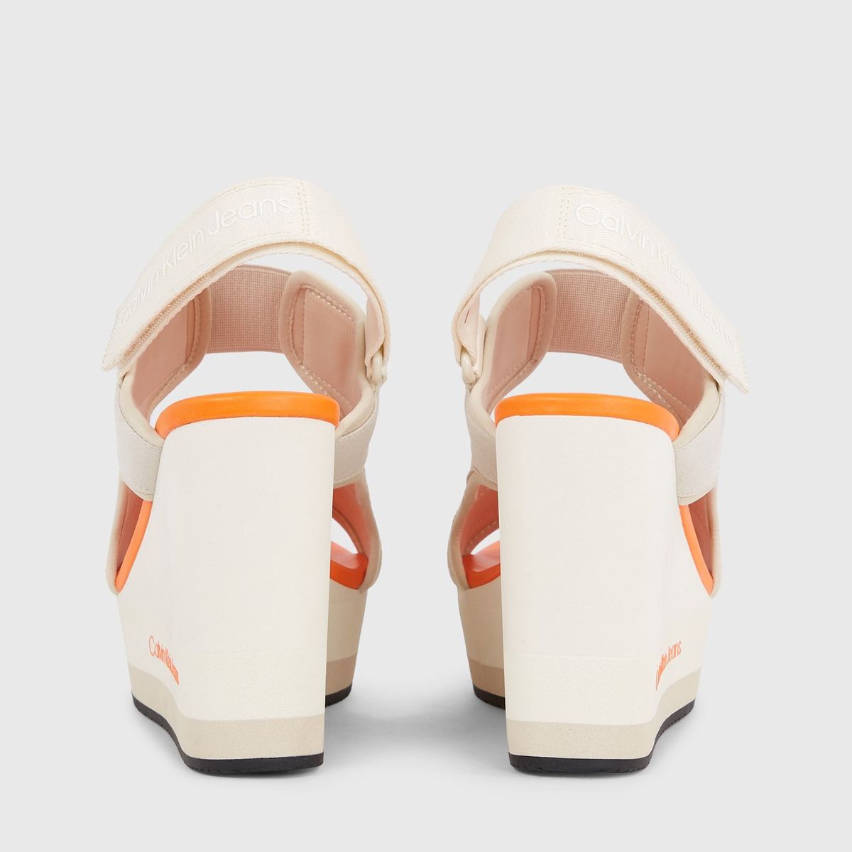 CALVIN KLEIN - Sandalias Cuña Con Plataforma Beige Calvin Klein