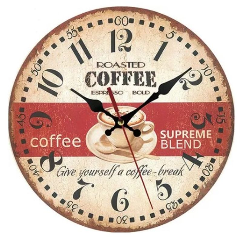 GENERICO - Reloj De Pared Analogo Rústico Vintage Retro SG106008
