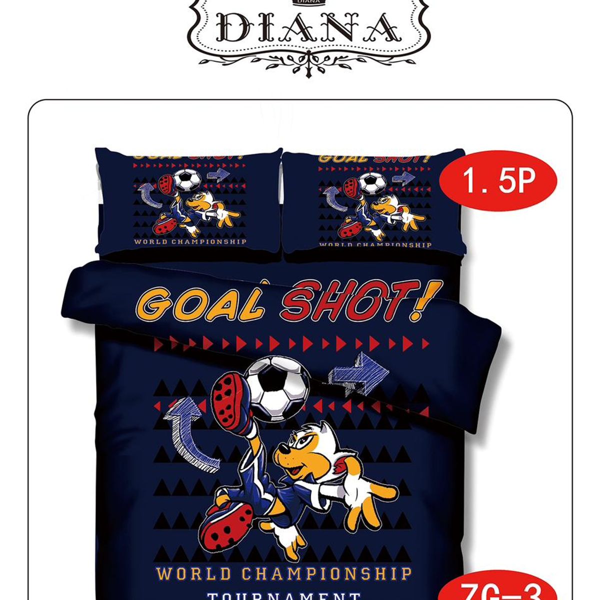 GENERICO - Cubrecama Reversible Delgado de Verano 1.5 Plaza PERRITO GOAL SHOT