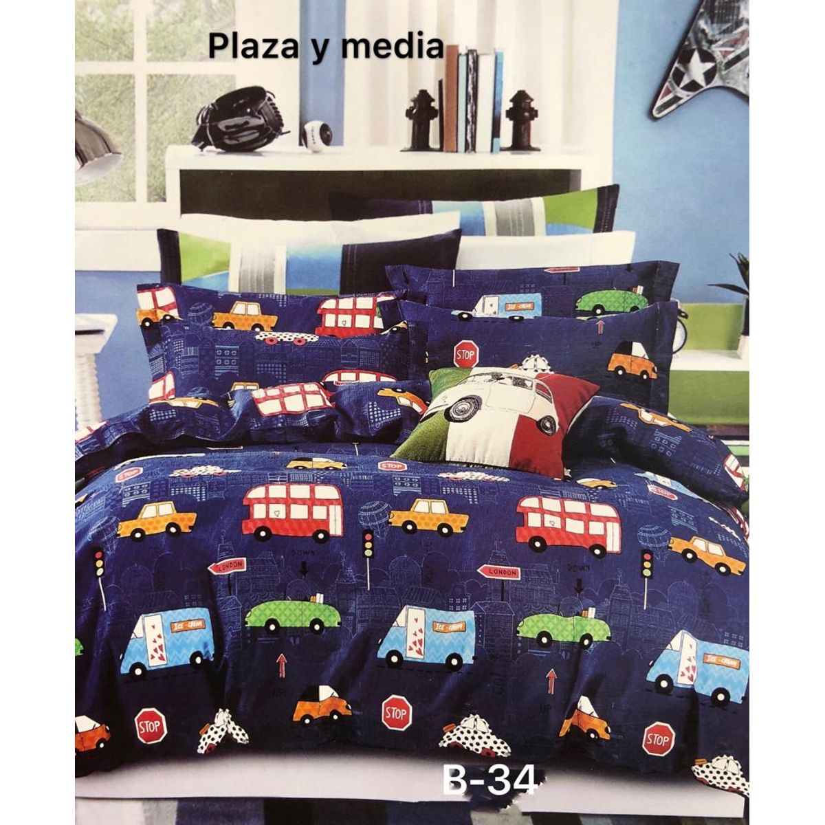 GENERICO - Cubrecama Reversible Delgado de Verano 1.5 Plaza