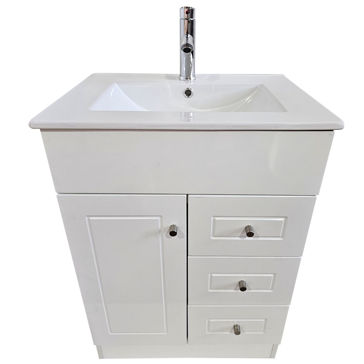 MODERN SPACE - Mueble Vanitorio 70x47 Cm Termolaminado Blanco Completo