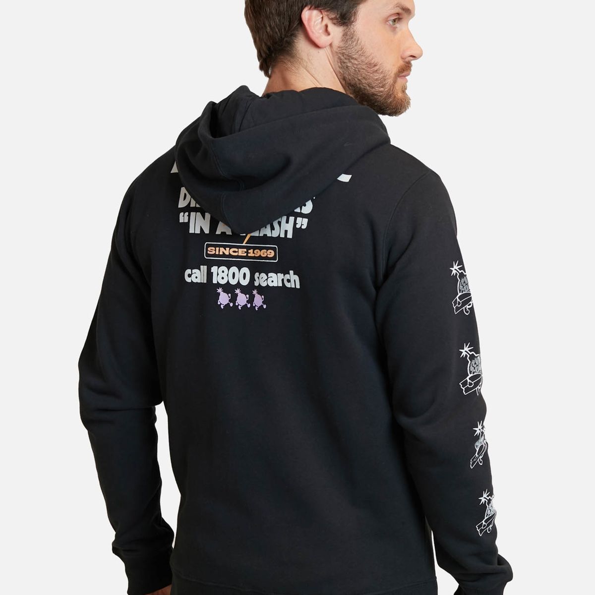 RIP CURL - Poleron In A Flash Full Negro Hombre Rip Curl