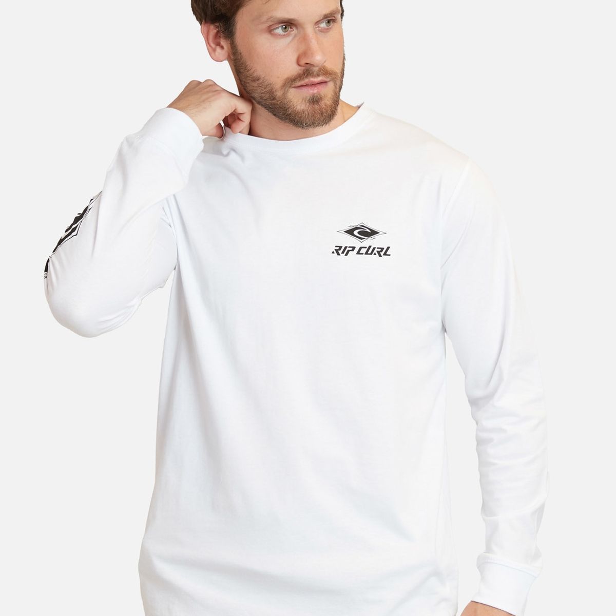 RIP CURL - Polera Retro Rc Logo Tee Blanco Hombre Rip Curl