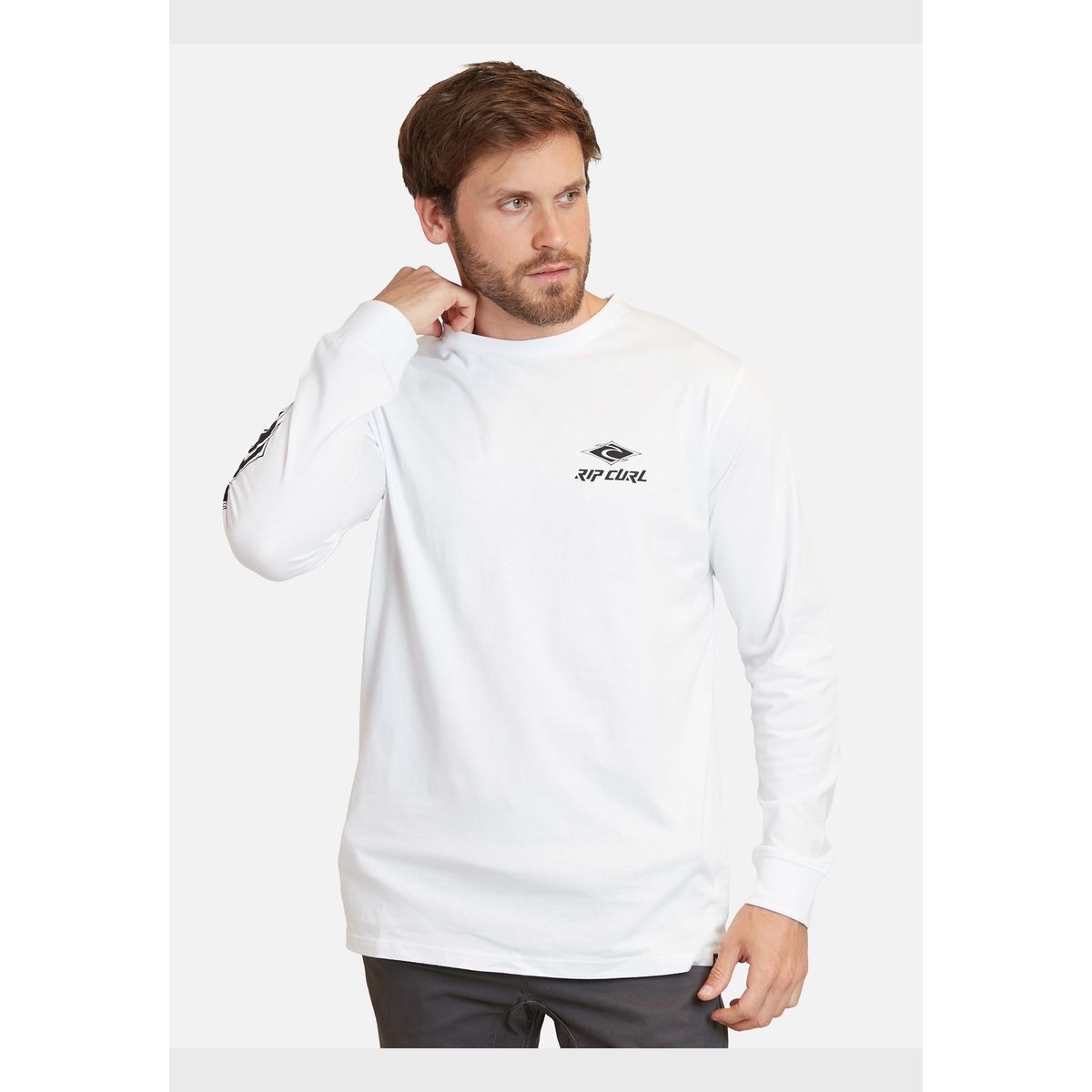 RIP CURL - Polera Retro Rc Logo Tee Blanco Hombre Rip Curl