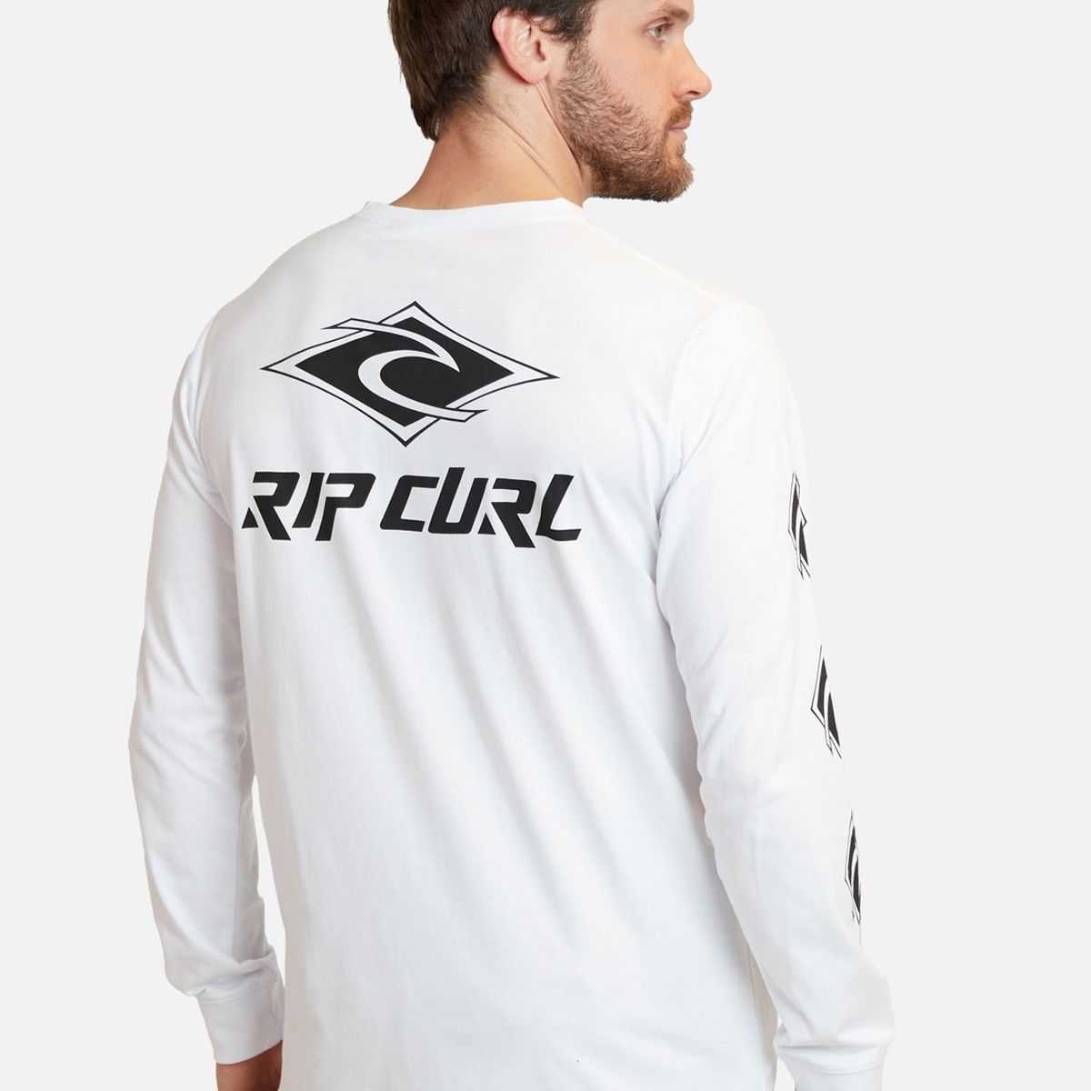 RIP CURL - Polera Retro Rc Logo Tee Blanco Hombre Rip Curl