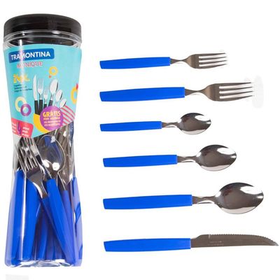Imagen 2 del producto JUEGO DE CUBIERTOS 24 PIEZAS AZUL PARA 4 PERSONAS