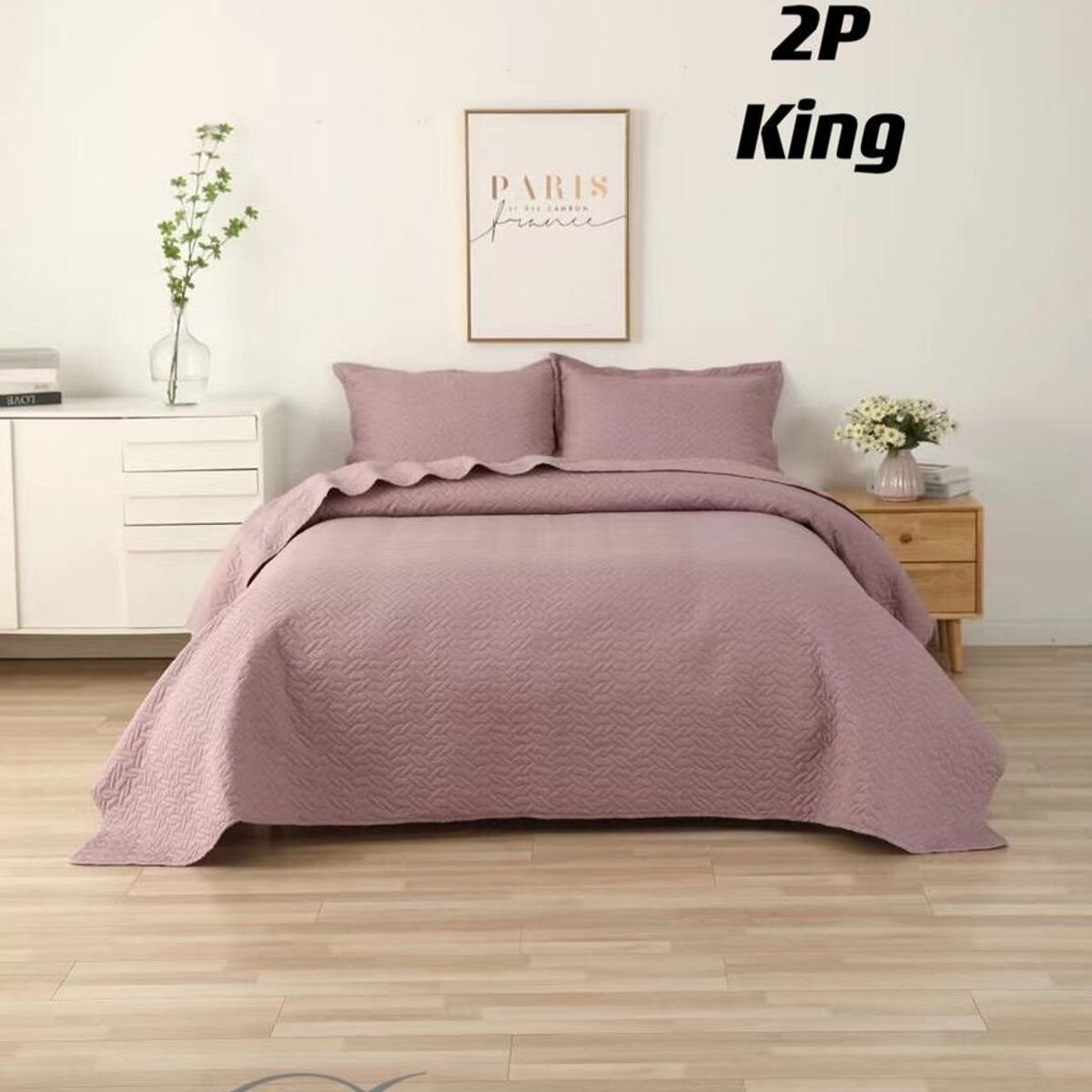 GENERICO - Cubrecama Quilt de Verano 1.5 Plaza Palo Rosa