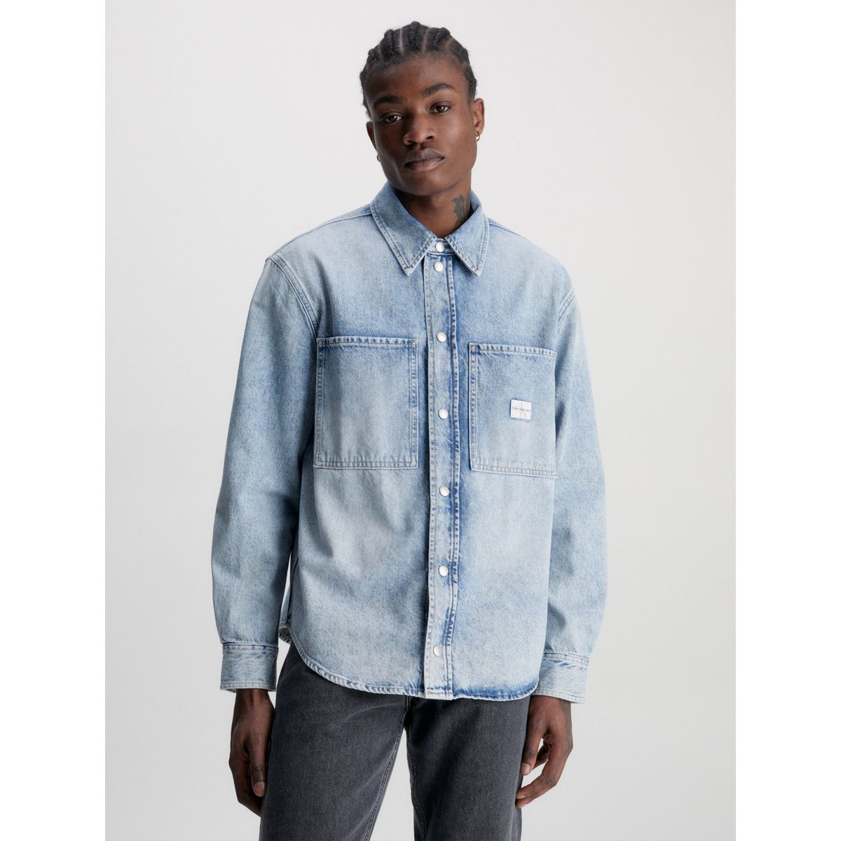 CALVIN KLEIN - Camisa Relaxed De Mezclilla Azul Calvin Klein