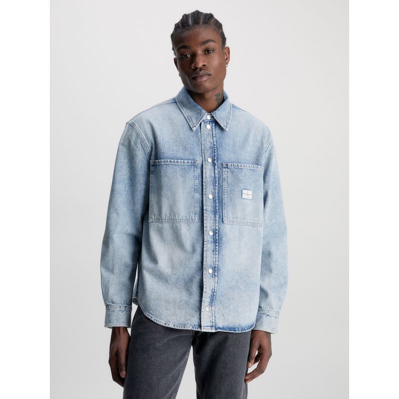 CALVIN KLEIN - Camisa Relaxed De Mezclilla Azul Calvin Klein