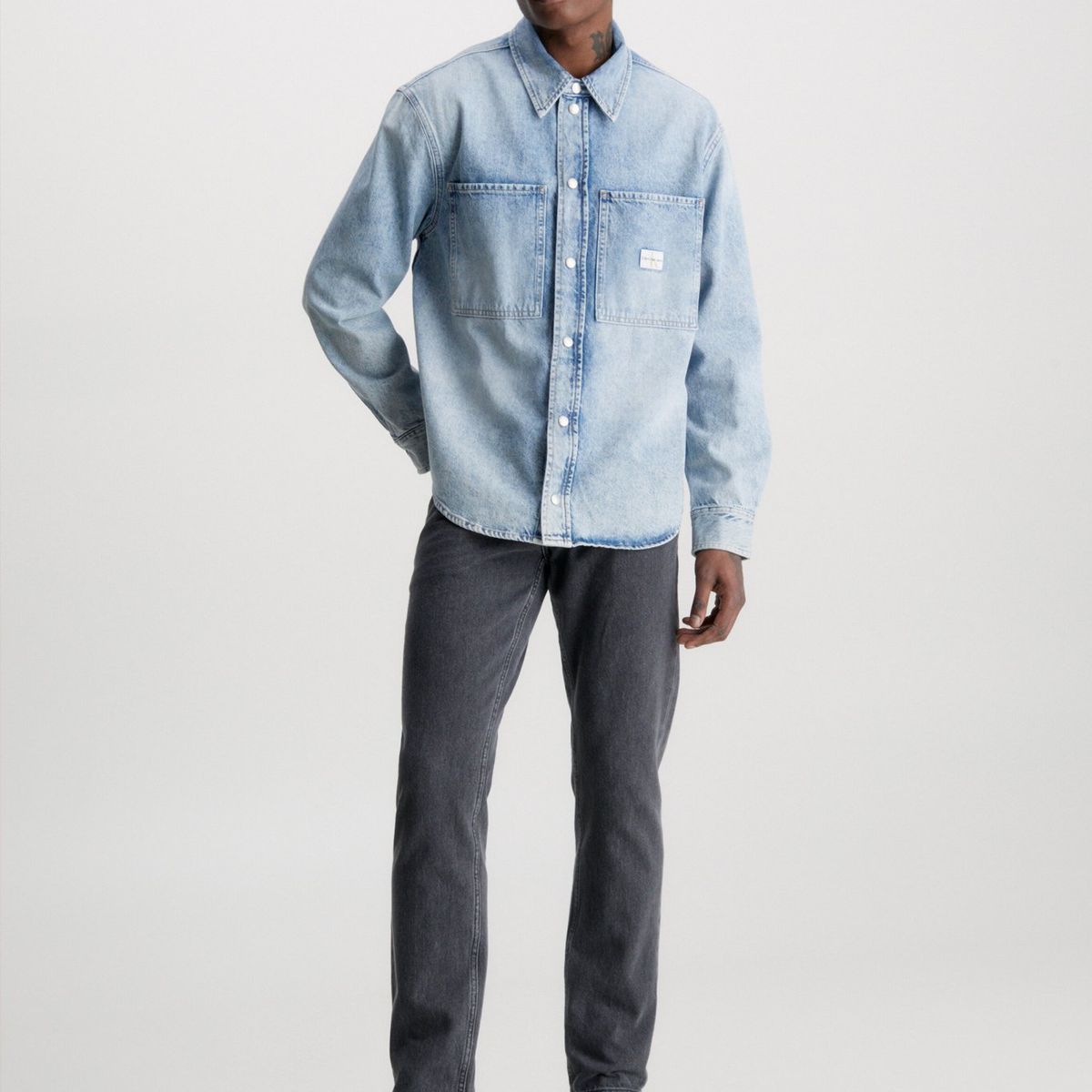 CALVIN KLEIN - Camisa Relaxed De Mezclilla Azul Calvin Klein