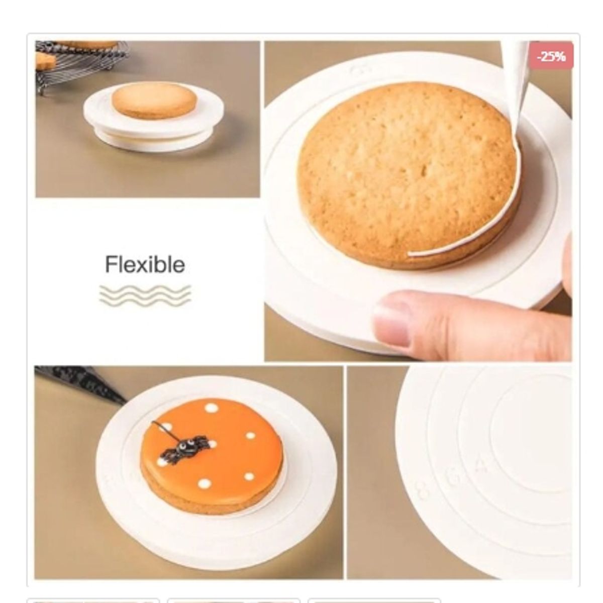 GENERICO - Base Giratorio Para Galleta Mini Plastico