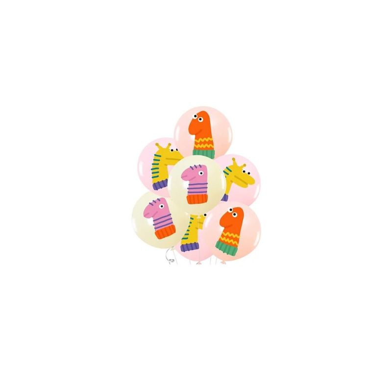 GENERICO - Set De Globos De Latex Estampado Dinosaurios 7pcs