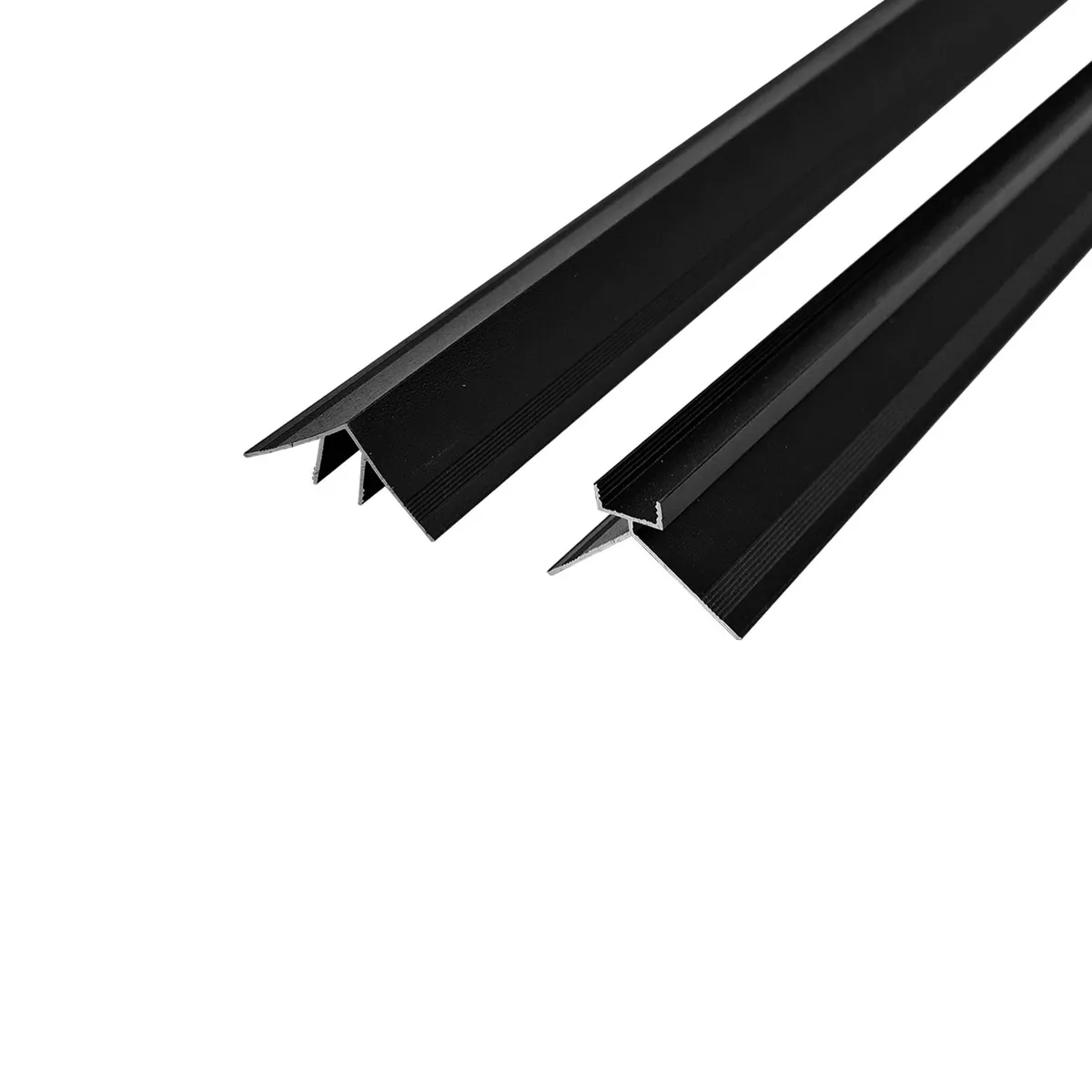 NOTWOOD - Perfil metalico - Esquina Interior y Exterior 300 cm - Negro 4 uds