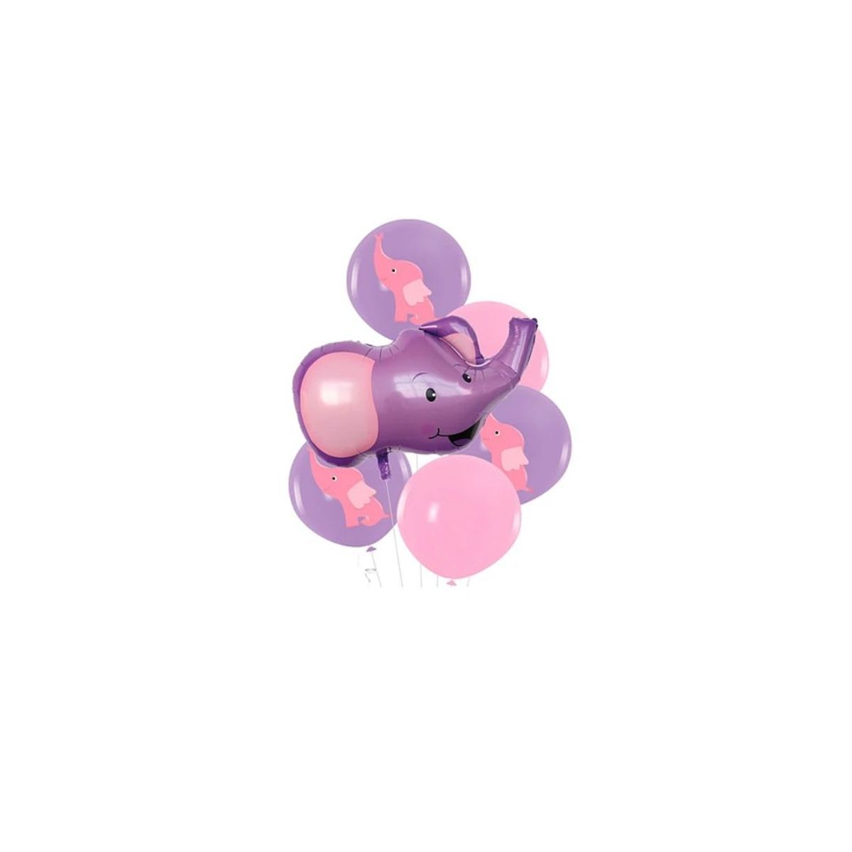 GENERICO - Set De Globos De Latex Estampado Elefante 6pcs