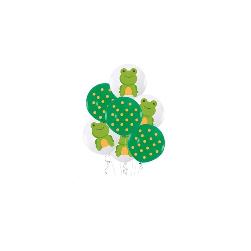 GENERICO - Set De Globos De Latex Rana Verde 7pcs