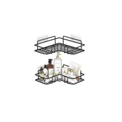 GENERICO - Organizador Ducha Baño Esquinero Acero Inox Adhesivo