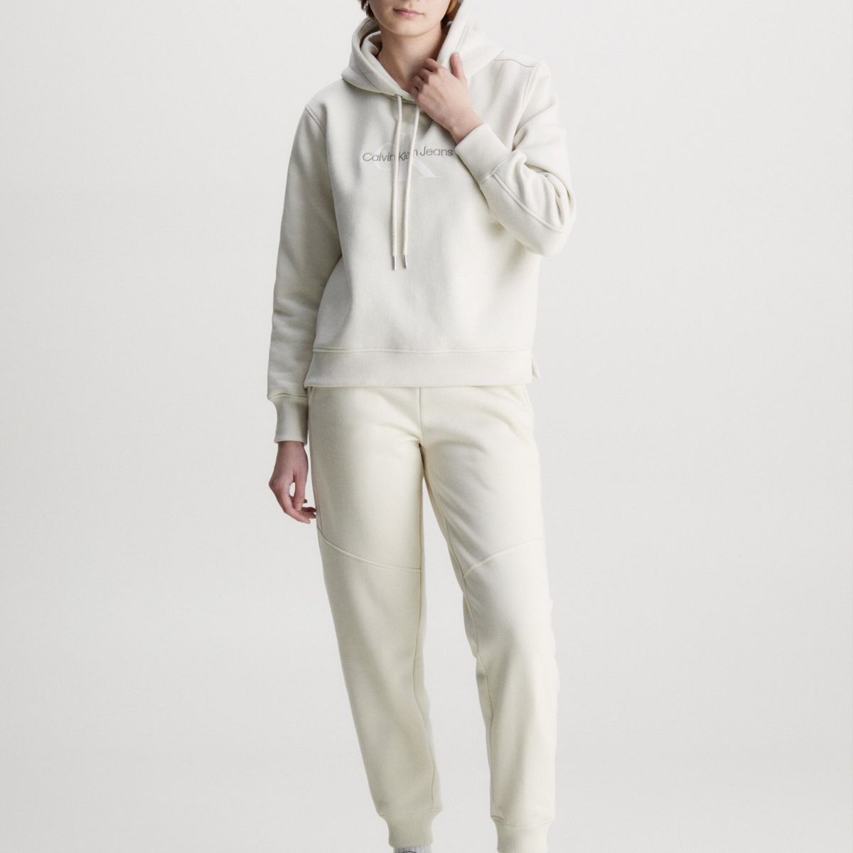 CALVIN KLEIN - Polerón con Gorro Archival  Beige Calvin Klein