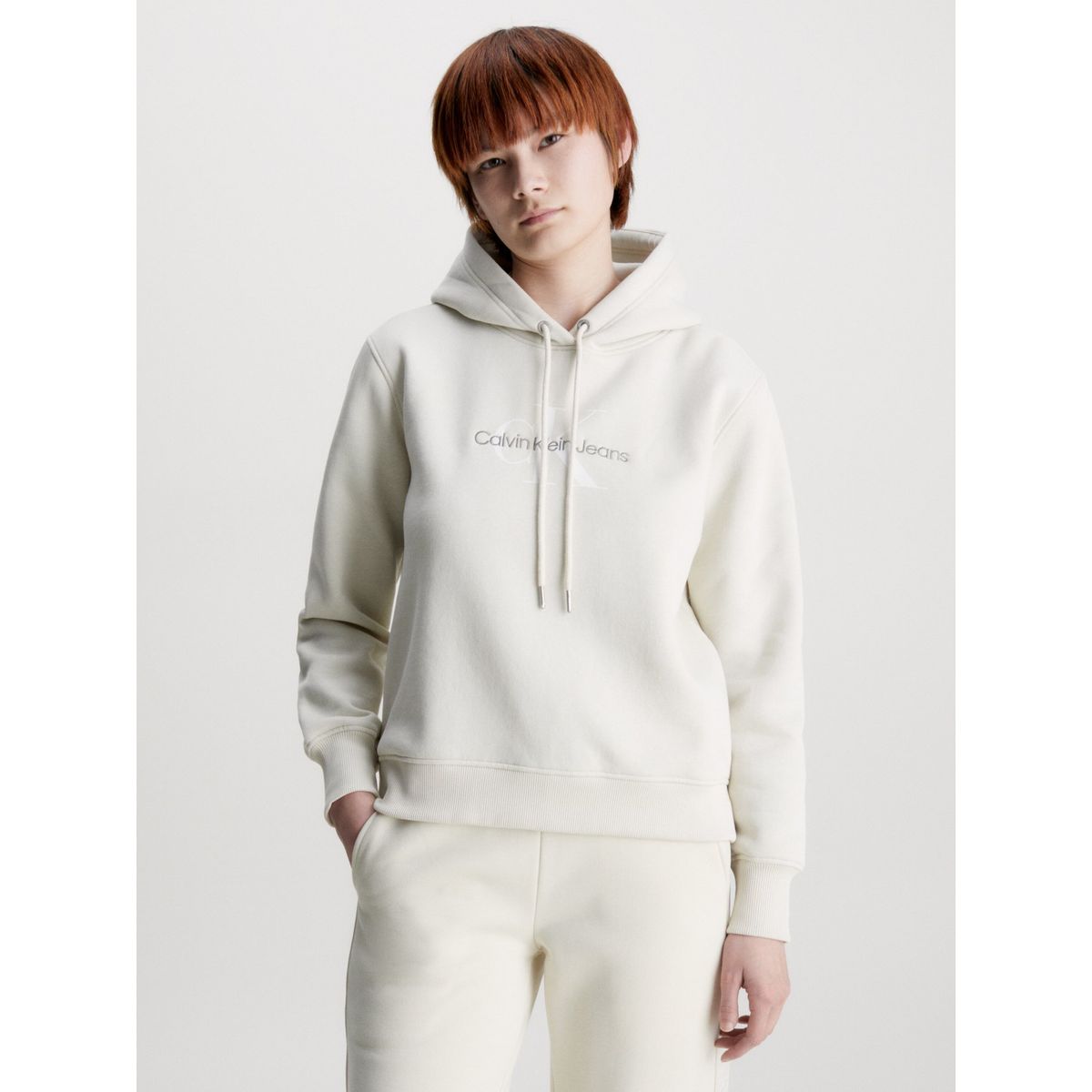 CALVIN KLEIN - Polerón con Gorro Archival  Beige Calvin Klein