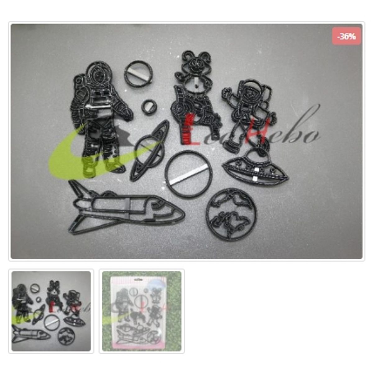 GENERICO - Cortador De Galletas 11 Piezas Plastico Figura Astronauta