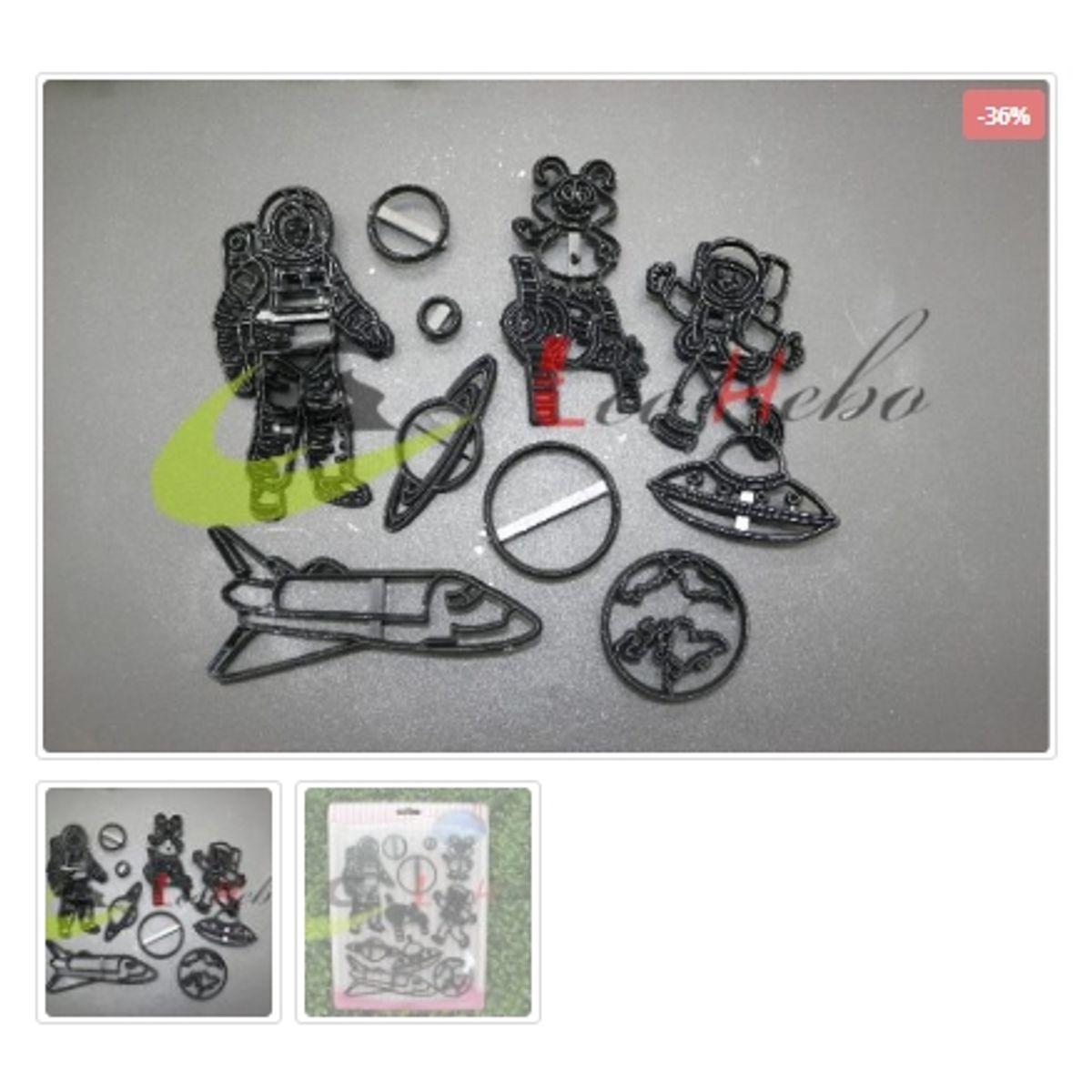 GENERICO - Cortador De Galletas 11 Piezas Plastico Figura Astronauta