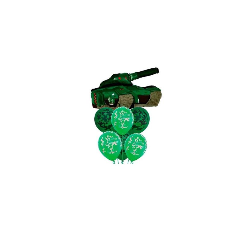GENERICO - Set De Globos De Latex Tanque Verde 7pcs