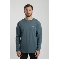 FROENS - Polera manga larga hombre Bosque nativo azul - Algodón orgánico