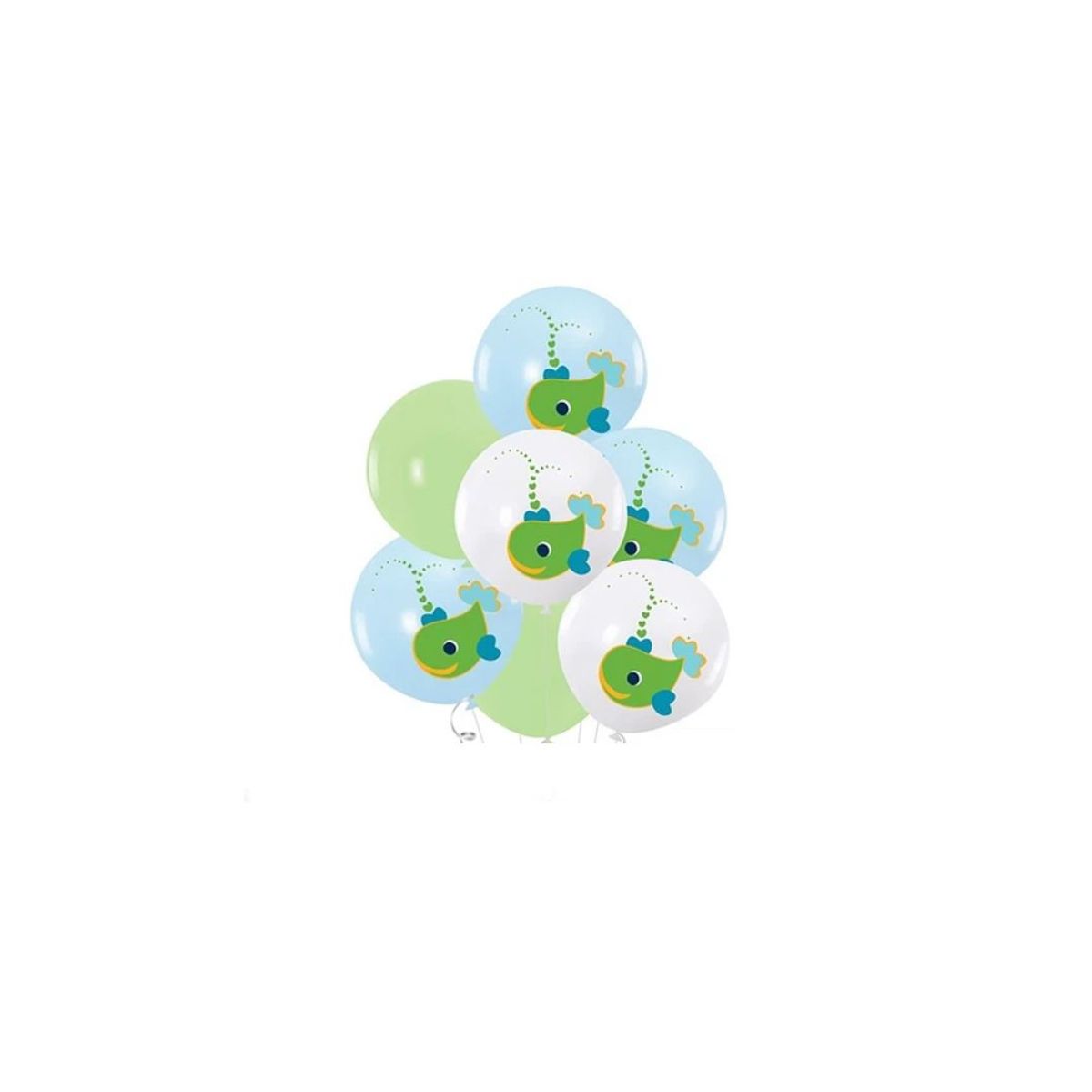 GENERICO - Set De Globos De Latex Estampado Ballena 7pcs