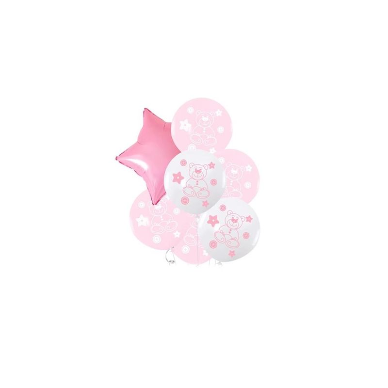GENERICO - Set De Globos De Latex Estampado Oro Rosa 7pcs