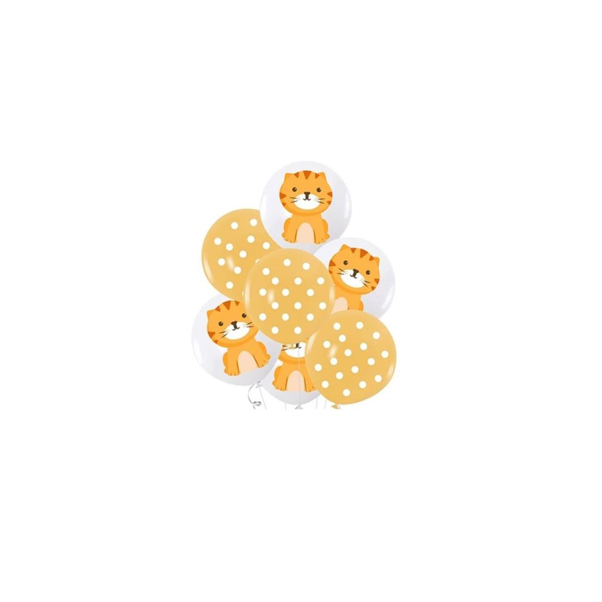 GENERICO - Set De Globos De Latex Estampado Gato 7pcs