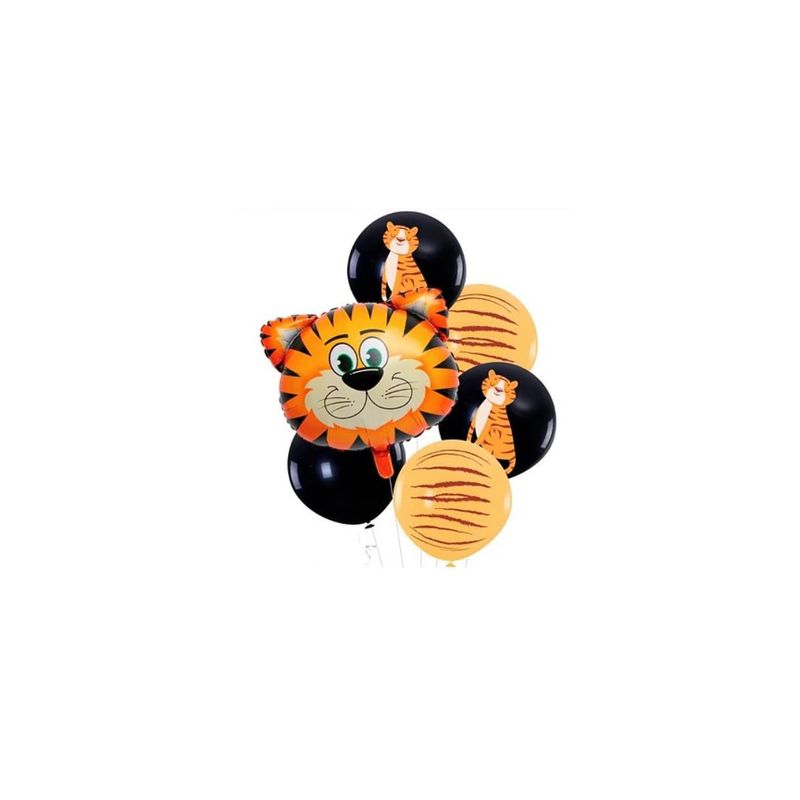 GENERICO - Set De Globos De Latex Estampado De Tigre 6pcs