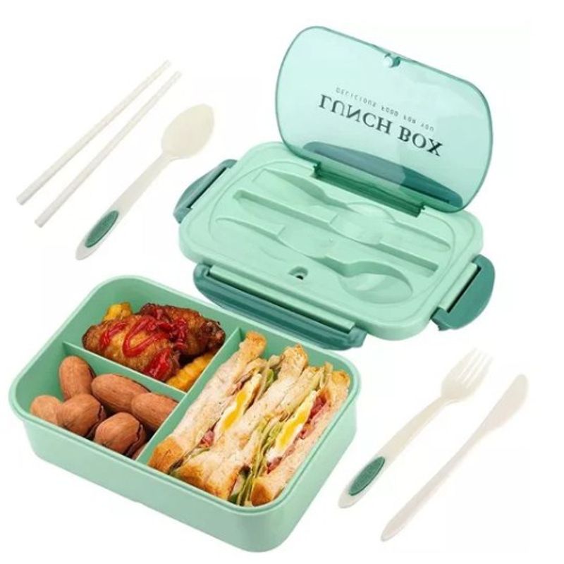 GENERICO - Taper Hermico Para Comidas Contenedor  Cubiertos Verde SG106239
