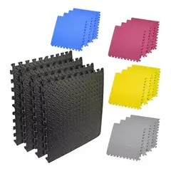 GENERICO - Pack X 4 Tatami Alfombra Encastrable 60x60x1.2cm Goma Eva Rosado