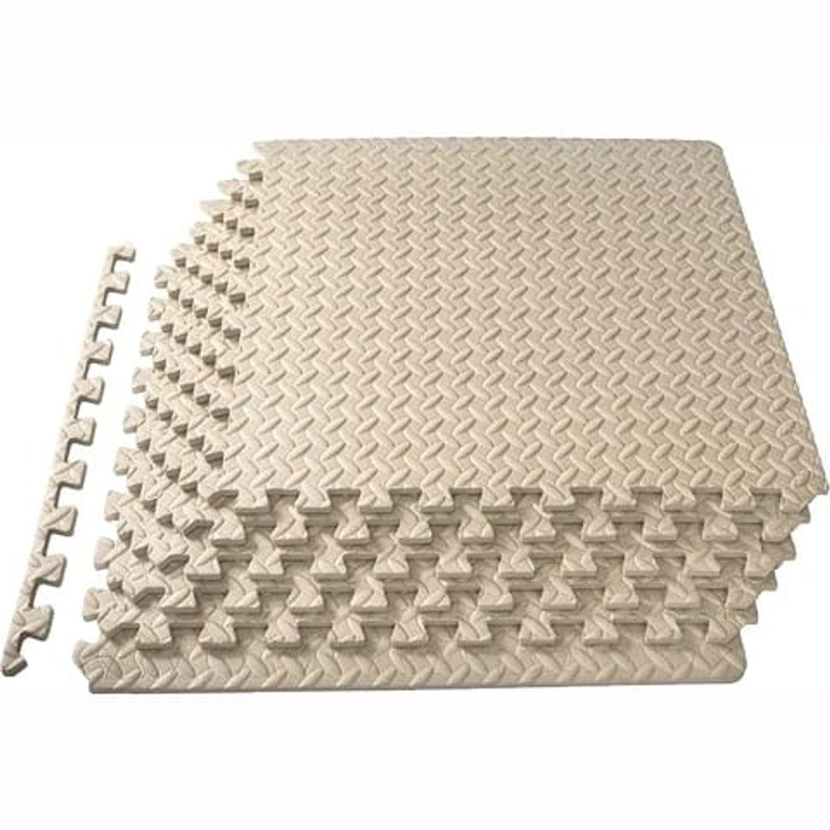 GENERICO - Pack X 4 Tatami Alfombra Encastrable 60x60x1.2cm Goma Eva BEIS