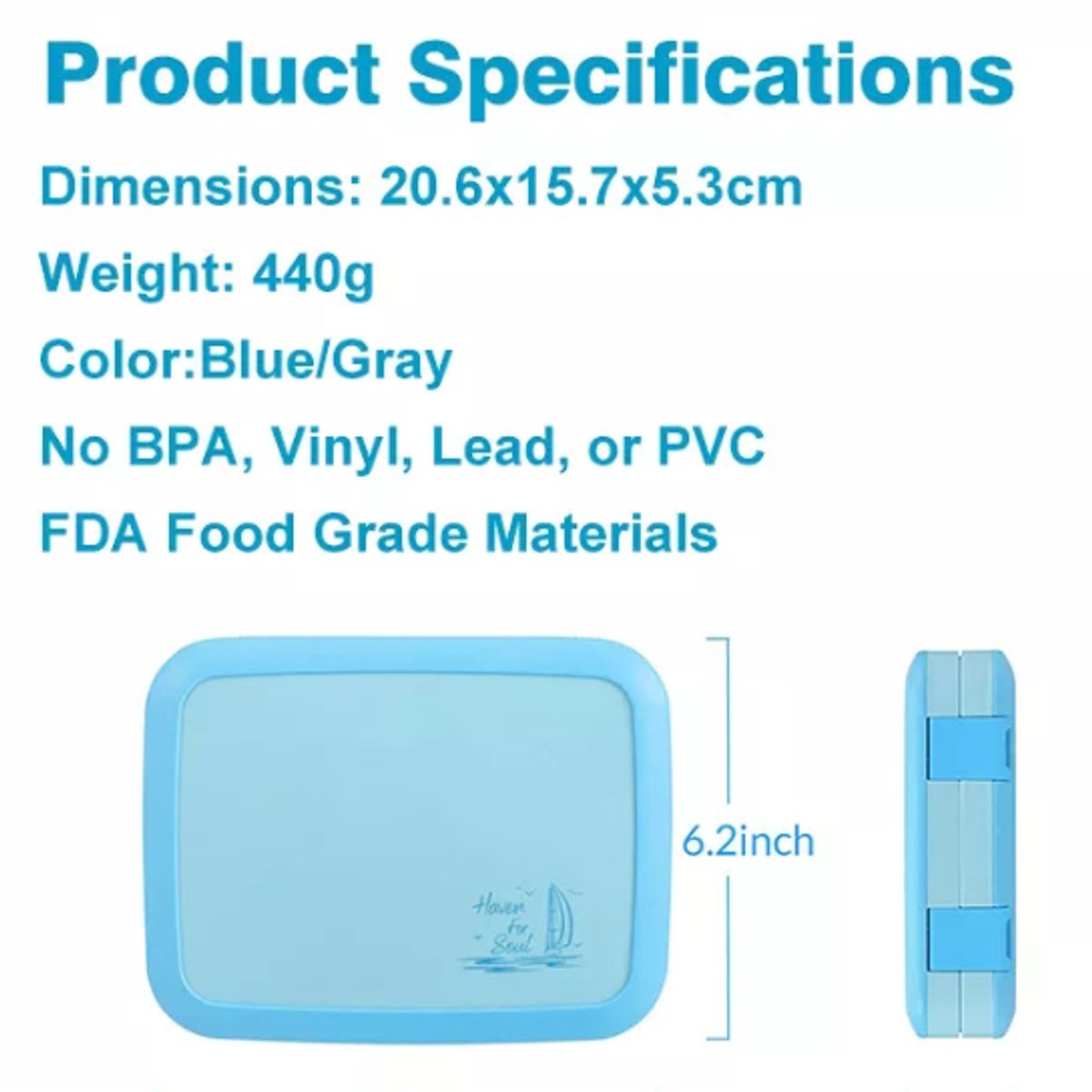 LUNCH - Lonchera portátil para niños estilo Bento Azul Antiderrames