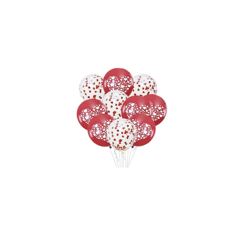 GENERICO - Set De Globos De Látex Con Corazones 10pcs