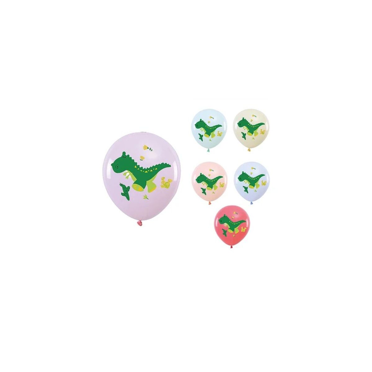 GENERICO - Globos De Latex De Dinosaurio 6 Pcs 30 Cm