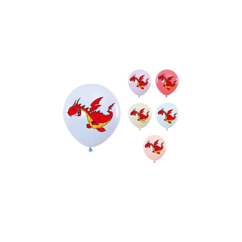 GENERICO - Globos De Latex De Dinosaurios 6pcs 30cm