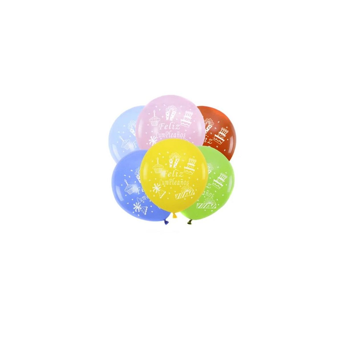 GENERICO - Globos De Latex Feliz Cumpleaños 6pcs 30cm