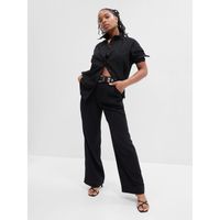 Blusa Popelina Oversize Manga Larga Mujer Negro