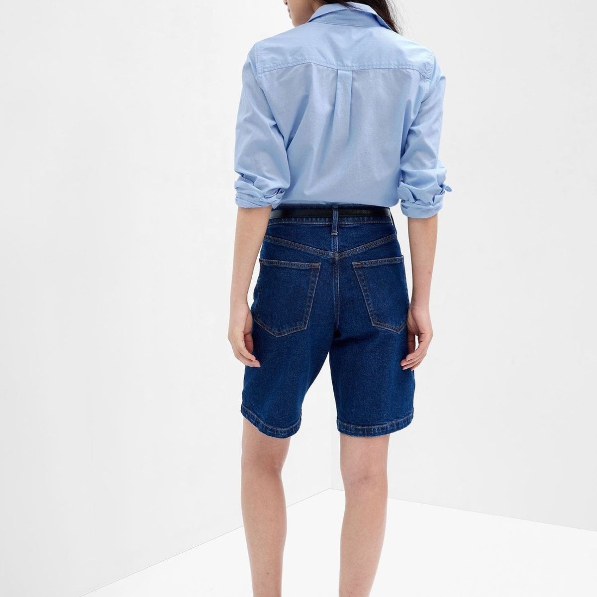 GAP - Blusa Mujer Gap Clásica Manga Larga Celeste