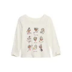 GAP - Polera Gráfica Manga Corta Crema