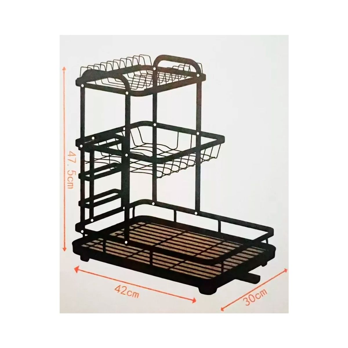 IRM - Organizador Y Secador De Vajilla Con Porta Vaso Negro