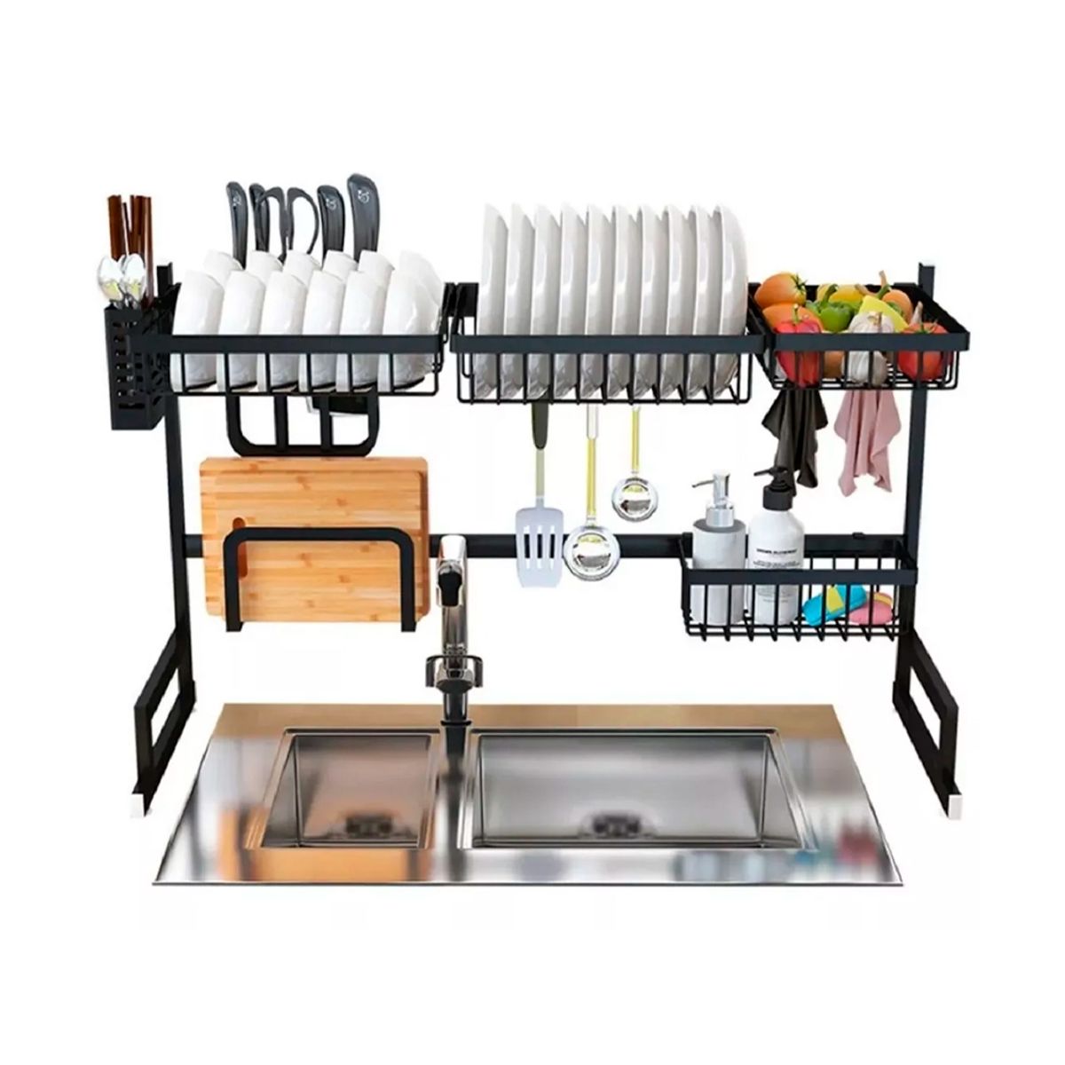 GENERICO - Secaplatos Acero Inoxidable Escurridor Plato Acero Inoxidable