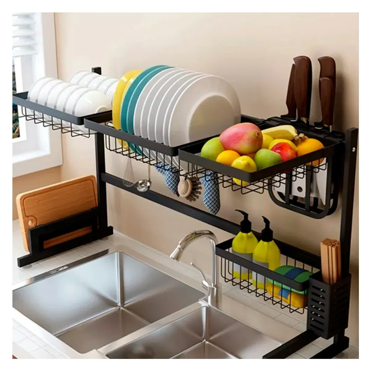 GENERICO - Secaplatos Acero Inoxidable Escurridor Plato Acero Inoxidable