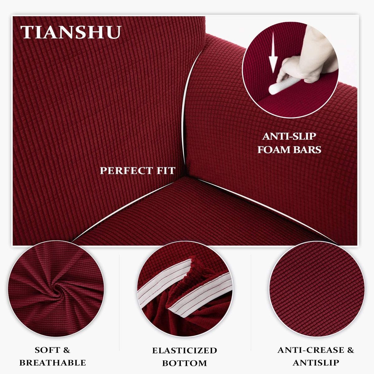 GENERICO - FUNDAS CUBRE SILLON 3+1+1 CUADRILLE BURDEO JUEGO DE 3 FUNDAS