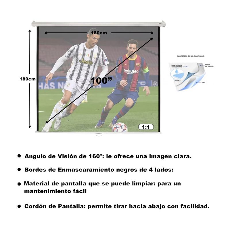 MALIK - Telon Mural 1.80mx1.80m 1:1 100 pulg. para V/sonic 9000L