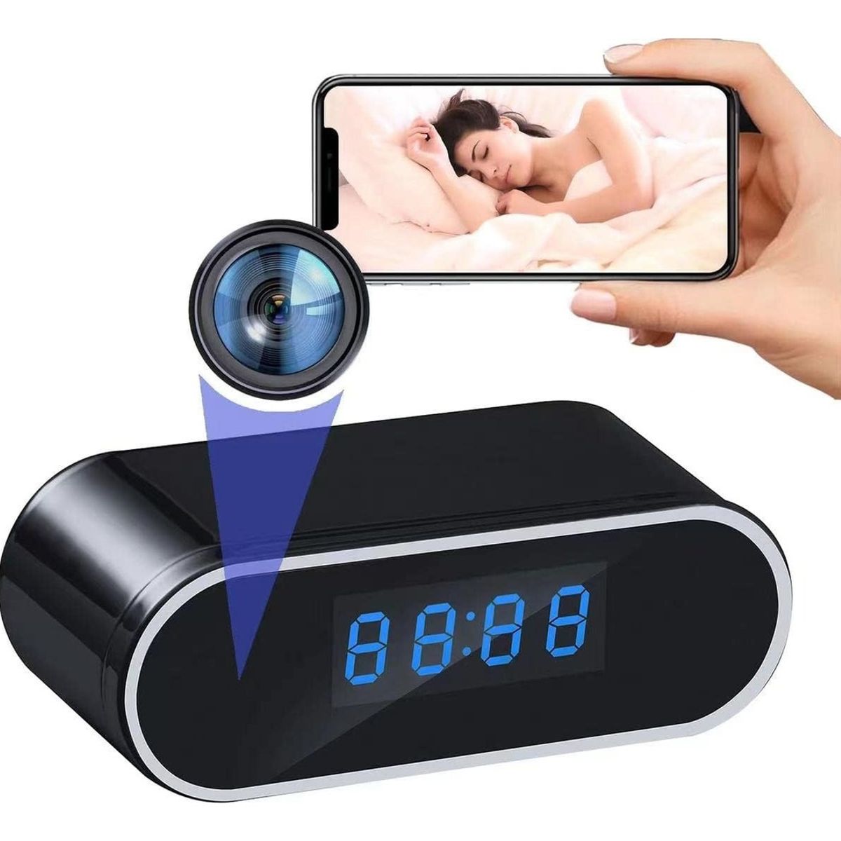 GENERICO - Reloj De Cámara Oculta Hd 1080 Wifi Reloj Despertador Cámara