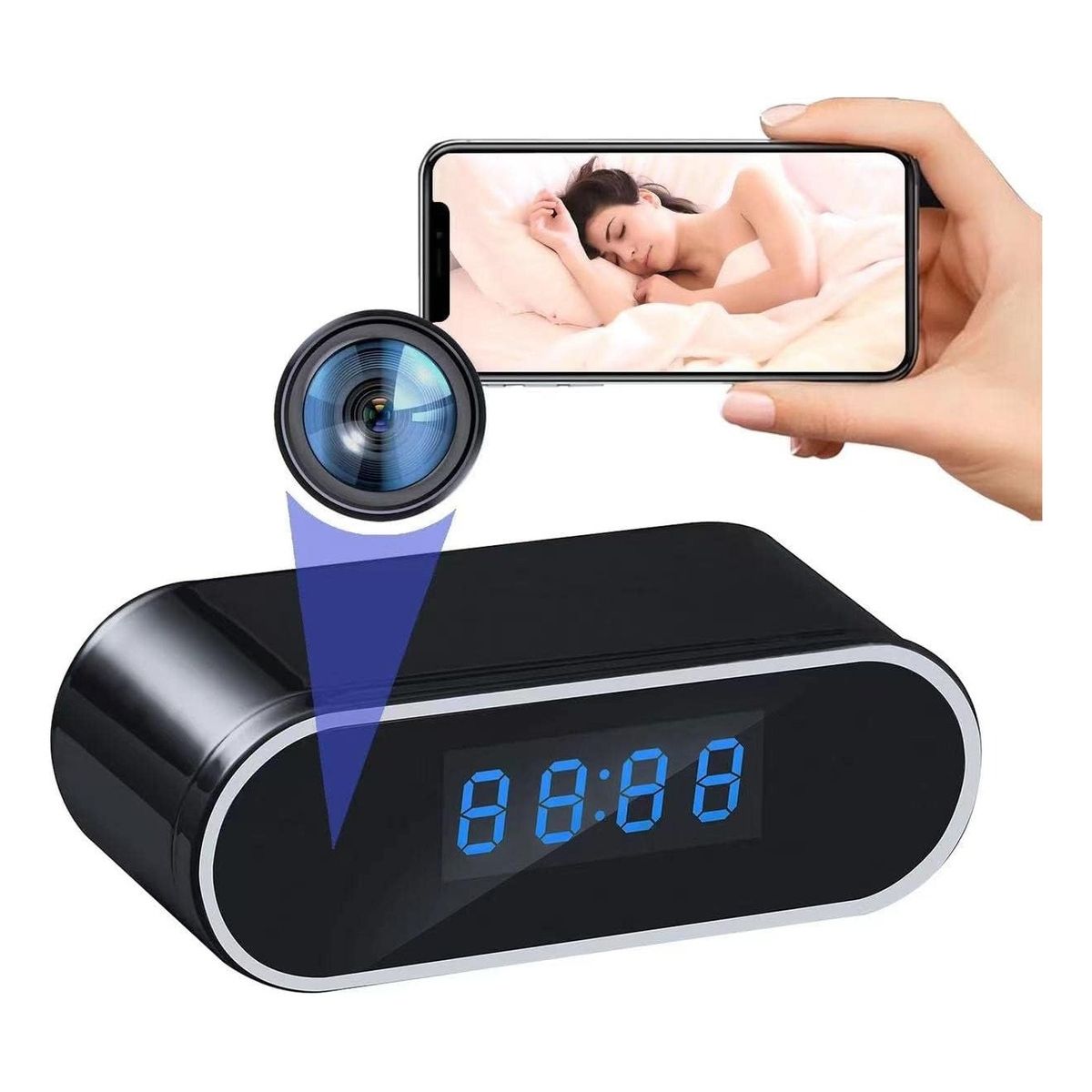 GENERICO - Reloj De Cámara Oculta Hd 1080 Wifi Reloj Despertador Cámara