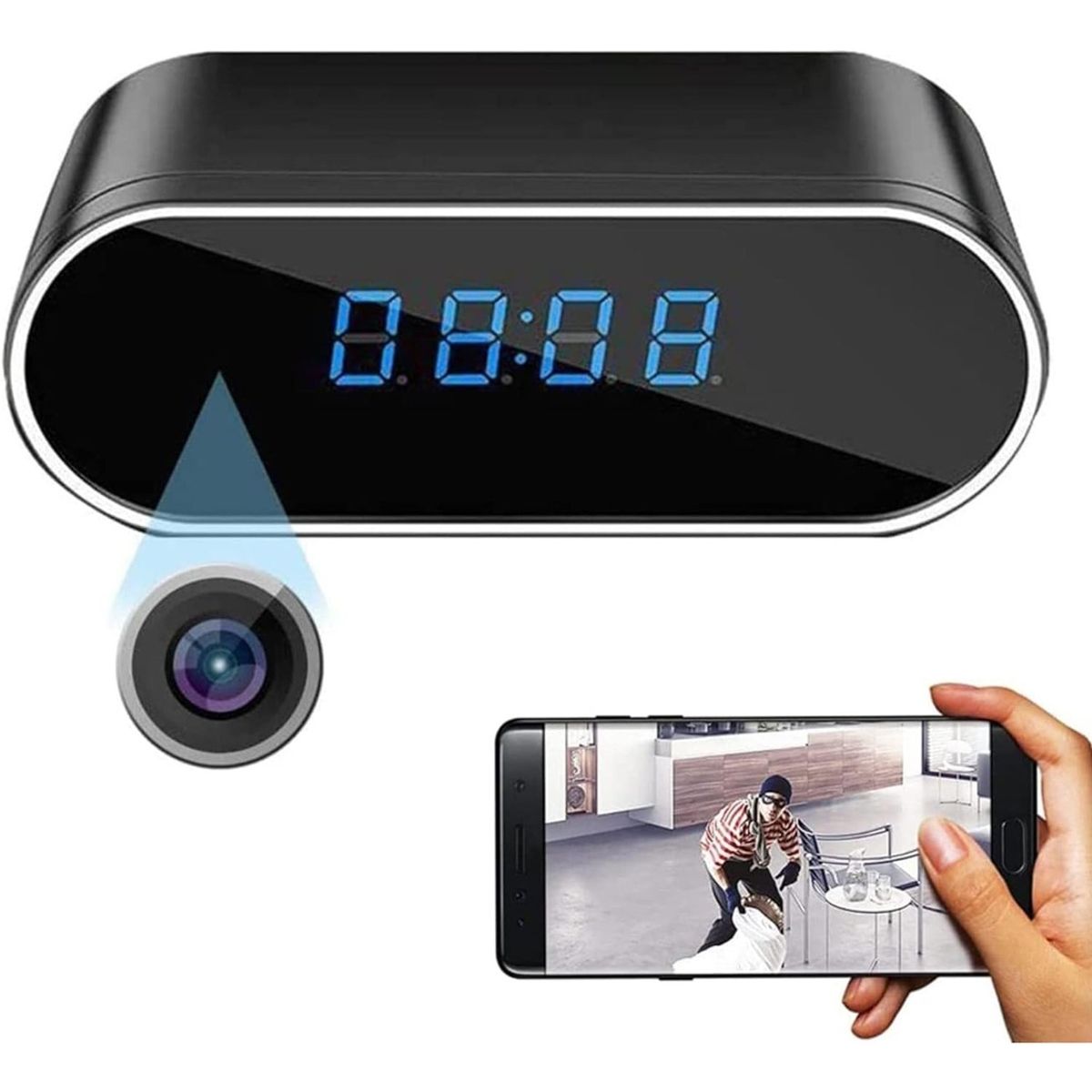 GENERICO - Reloj De Cámara Oculta Hd 1080 Wifi Reloj Despertador Cámara