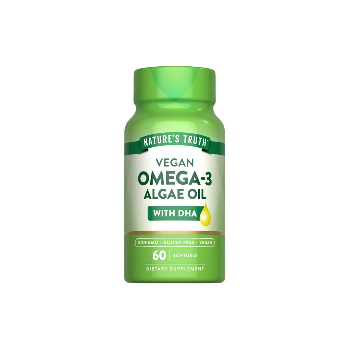 NATURE'S TRUTH - Omega 3 Vegano con DHA 60 Capsulas Blandas Veganas NATURE'S TRUTH